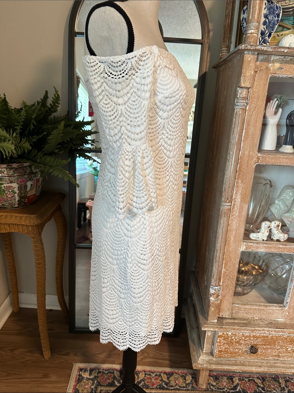Lilly Pulitzer White Crochet Off-Shoulder Mini Dress - Picture 3 of 5